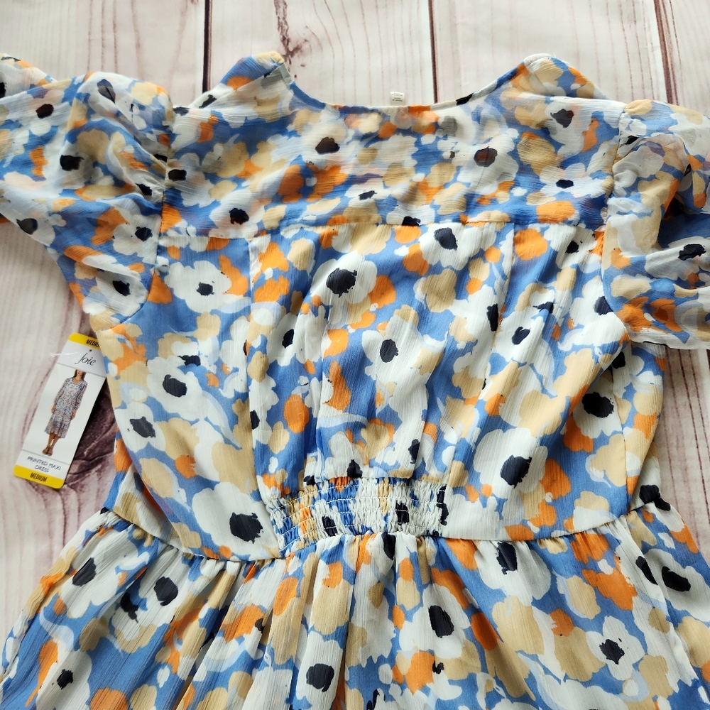 NWT Joie "Printed Maxi Dress" Floral Fields Blue Orange Tiered | Women's Size M - Picture 8 of 15